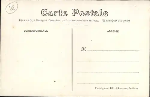 Ak Sceaux sur Huisne Sarthe, Circuit de la Sarthe 1906, L'Eglise, Straßenpartie
