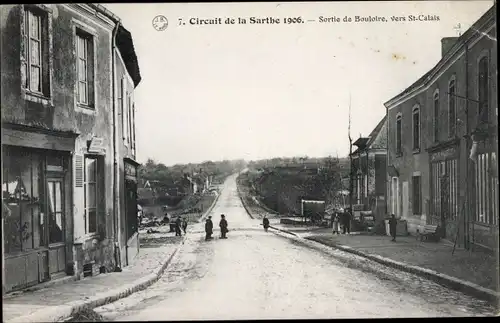 Ak Bouloire Sarthe, Circuit de la Sarthe 1906, Straßenpartie