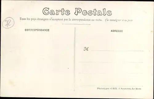 Ak Bouloire Sarthe, Circuit de la Sarthe 1906, Straßenpartie