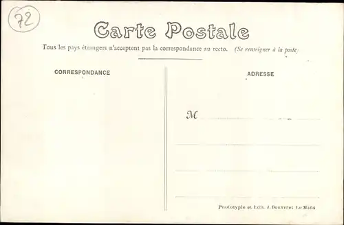 Ak Lamnay Sarthe, Circuit de la Sarthe 1906, Chateau de Courtangis