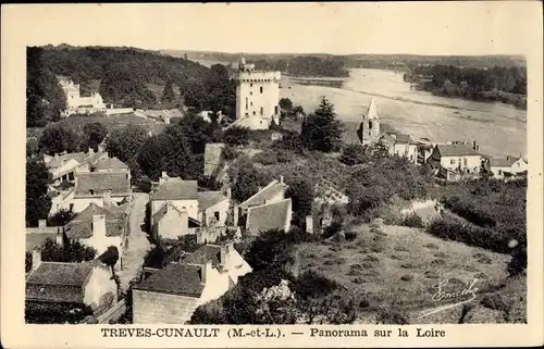 Ak Trèves-Cunault Maine et Loire, Panorama sur la Loire