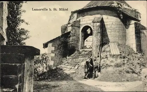 Ak Lamorville Lothringen Meuse, Kriegszerstörungen, I. WK