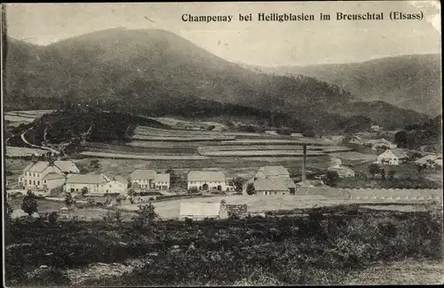 Ak Champenay Plaine Elsass Bas Rhin, Panorama, Breuschtal