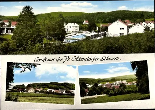 Ak Preußisch Oldendorfer Schweiz, Landschaft, Ortsansichten, Waldschwimmbad