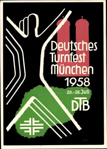 Künstler Ak München Bayern, Deutsches Turnfest München 1958, DTB