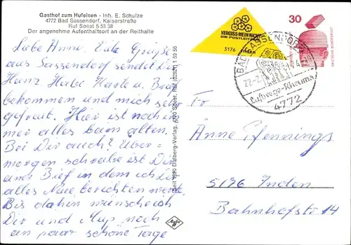 Ak Bad Sassendorf im Kreis Soest, Gasthof Zum Hufeisen, Innenansicht