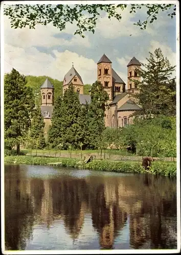 Ak Glees in der Eifel, Abtei Maria Laach, Blick vom Schwanenweiher