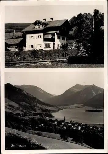 Ak Schliersee in Oberbayern, Hausansicht, Landschaftspanorama