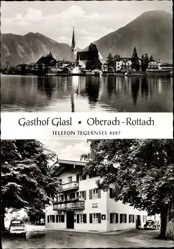 Ak Rottach Egern in Oberbayern, Gasthof Glasl, Seeblick, Hausansicht