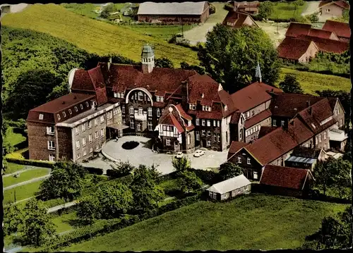 Ak Haselünne im Emsland, St. Vinzenz Hospital, Vogelschau