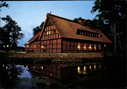 Ak Molbergen in Oldenburg, Restaurant Pension Gut Stedingsmühlen, Abendstimmung