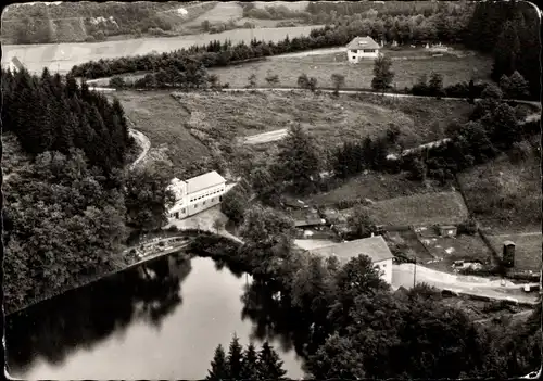 Ak Betzdorf an der Sieg, Tuschebachmühle, Vogelschau