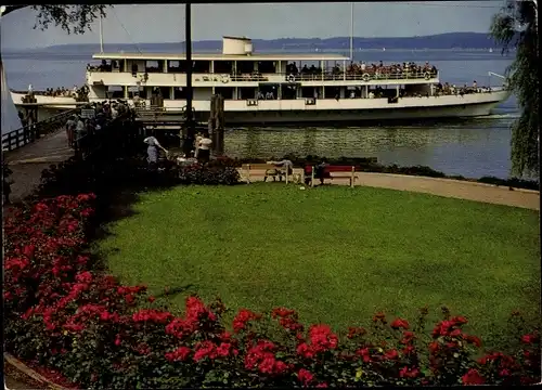 Ak Seeshaupt am Starnberger See Oberbayern, Motorschiff Bayern am Anleger