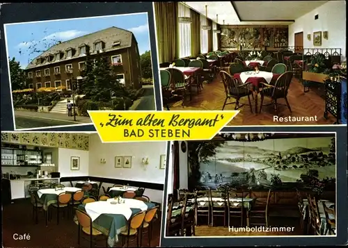 Ak Bad Steben in Oberfranken, Hotel Restaurant Café Konditorei Zum Alten Bergamt