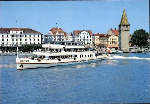Ak Lindau am Bodensee Schwaben, MS Austria , Stadtpartie