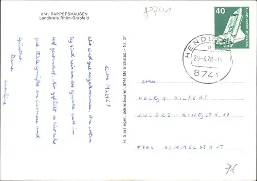 Ak Rappershausen im Grabfeld Unterfranken, Ortspartien, Kirche, Totale
