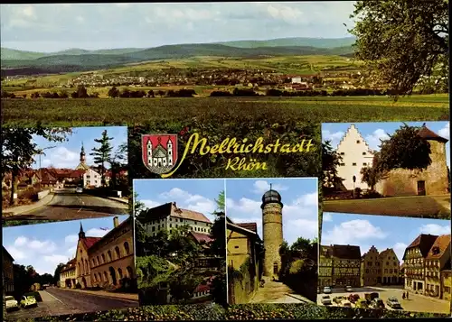 Ak Mellrichstadt in Unterfranken, Panorama, Ortspartien, Turm, Marktplatz