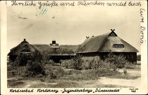 Foto Ak Norderney in Ostfriesland, Jugendherberge Dünensender