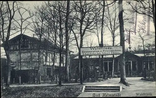 Ak Helmstedt in Niedersachsen, Restauration Waldfriede, Inh. C. Laudahn, Albert Ehlers