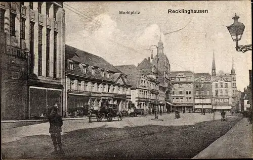 Ak Recklinghausen im Ruhrgebiet, Marktplatz