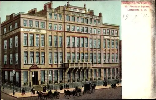 Ak London City England, Bueckers Hotel, 26, Finsbury Square