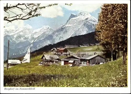 Ak Mösern Telfs in Tirol, Bergdorf im Sommerkleid, Panorama, Mieminger Berge
