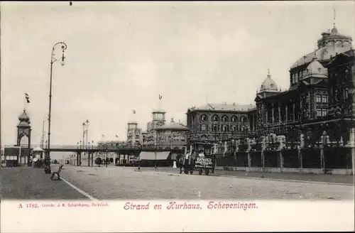 Ak Scheveningen Den Haag Südholland, Strand en Kurhaus