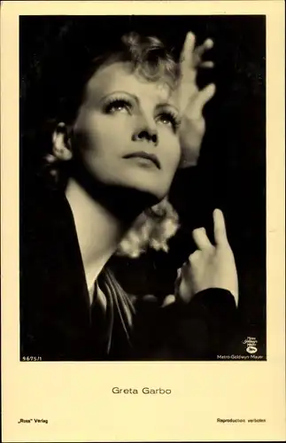 Ak Schauspielerin Greta Garbo, Portrait