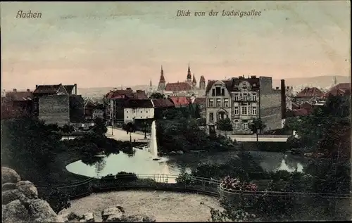 Ak Aachen in Nordrhein Westfalen, Blick von der Ludwigsallee