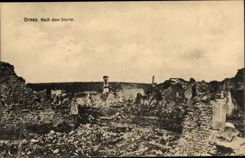 Ak Ornes Meuse, Nach dem Sturm, Kriegszerstörungen I. WK