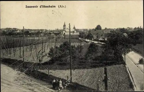 Ak Ittenheim Elsass Bas Rhin, Blick auf den Ort