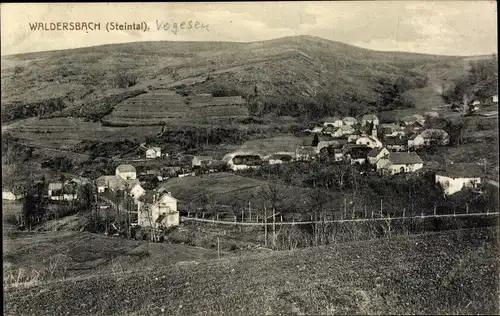 Ak Waldersbach Steintal Elsass Bas Rhin, Panorama, Ort, Felder