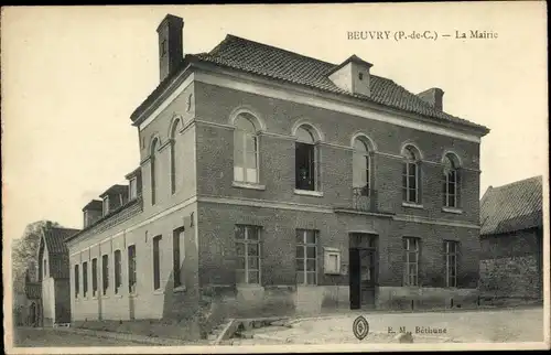 Ak Beuvry Pas de Calais, La Mairie