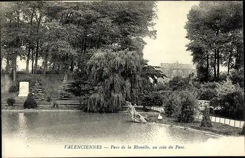 Ak Valenciennes Nord, Parc de la Rhonelle, un coin du Parc