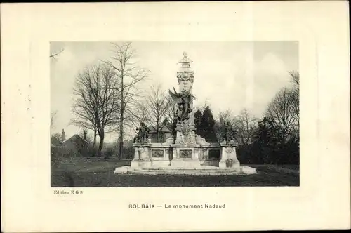 Ak Roubaix Nord, Le monument Nadaud