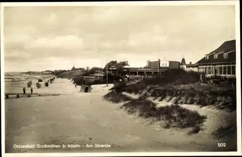 Ak Mielno Großmöllen Pommern, Strandpartie