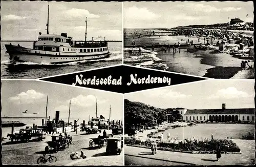 Ak Norderney in Ostfriesland, Dampfer Frisia IV, Strandleben