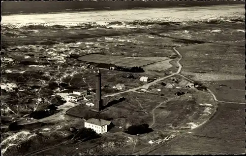 Ak Norderney in Ostfriesland, Leuchtturm, Fliegeraufnahme