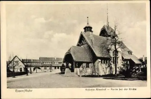 Ak Rüttenscheid Essen im Ruhrgebiet, Krupp'sche Arbeiterkolonie Altenhof, Kirche