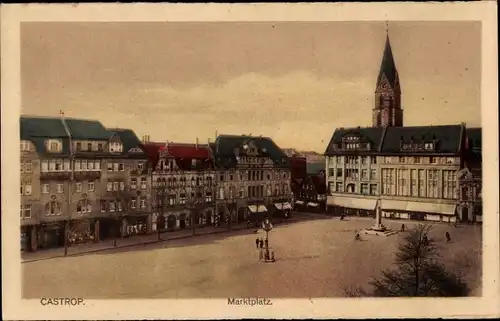 Ak Castrop Rauxel im Ruhrgebiet, Marktplatz