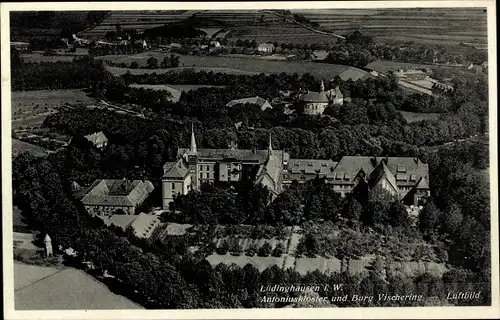 Ak Lüdinghausen im Münsterland Westfalen, Antoniuskloster, Burg Vischering, Fliegeraufnahme