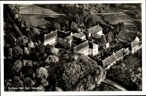 Ak Bad Boll in Württemberg, Fliegeraufnahme von Kurhaus und Umgebung