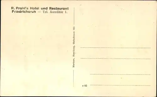 Ak Friedrichsruh Aumühle im Herzogtum Lauenburg, Hotel Restaurant