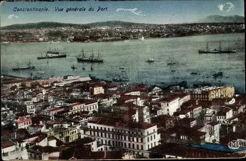 Ak Konstantinopel Istanbul Türkei, Vue générale du Port, Hafen
