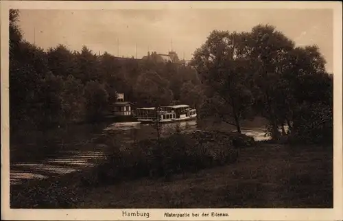 Ak Hamburg Hohenfelde, Alsterpartie bei der Eilenau