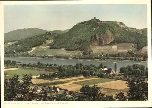 Ak Königswinter am Rhein, Drachenfels, Drachenburg, Petersberg