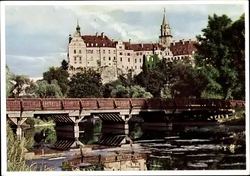 Ak Sigmaringen an der Donau Baden Württemberg, Schloss, Brücke