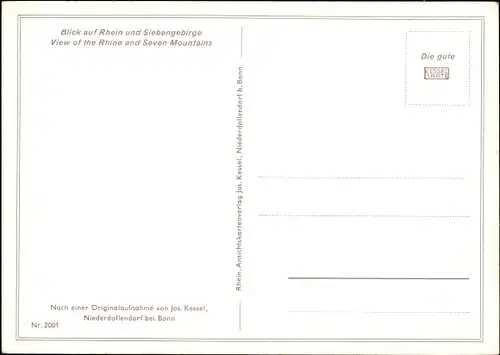 Ak Niederdollendorf Königswinter am Rhein, Panorama mit Siebengebirge