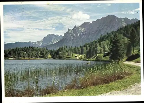 Ak Mittenwald in Oberbayern, Lautersee, Karwendelgebirge