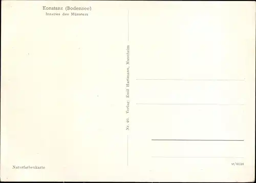 Ak Konstanz am Bodensee, Münster, Innenansicht